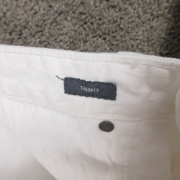 Bonobos Jeans Mens 33x28 White Tailored Fit Tapered Zip Fly Light Denim Pants - Picture 8 of 11